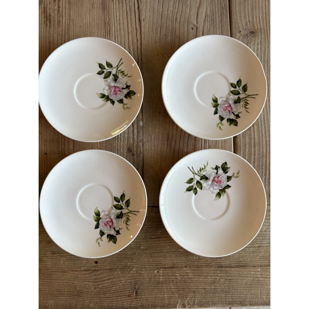 Set of 4 Crooksville China Company Saucer Plates Delmar Marie MINT 6"